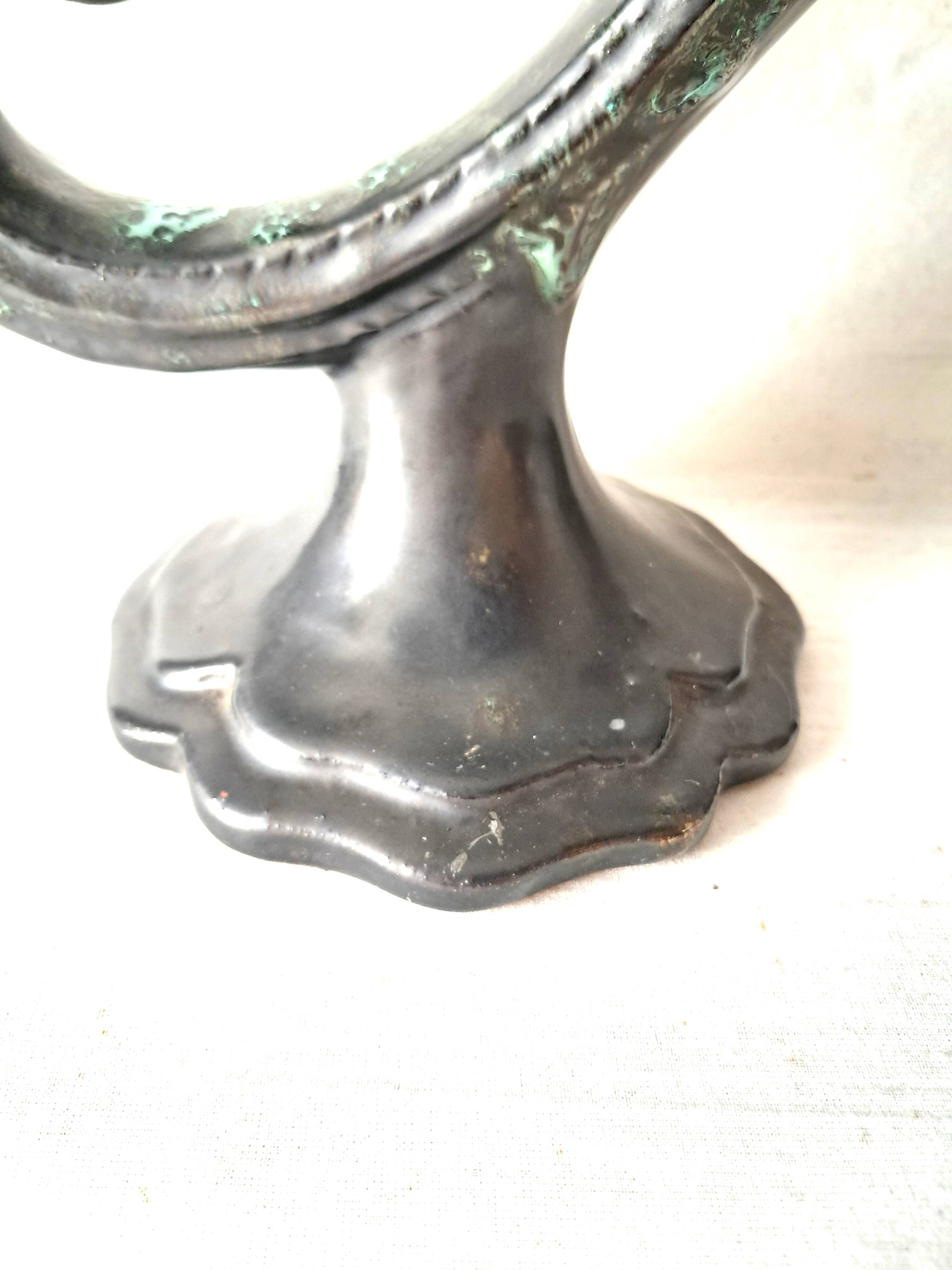 Pair of Large Vintage Ceramic Candelabras by Sars Potteries Maine