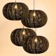 Black rattan pendant light - Dalia