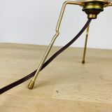 Lamp tripod brass 50s egg globe opaline