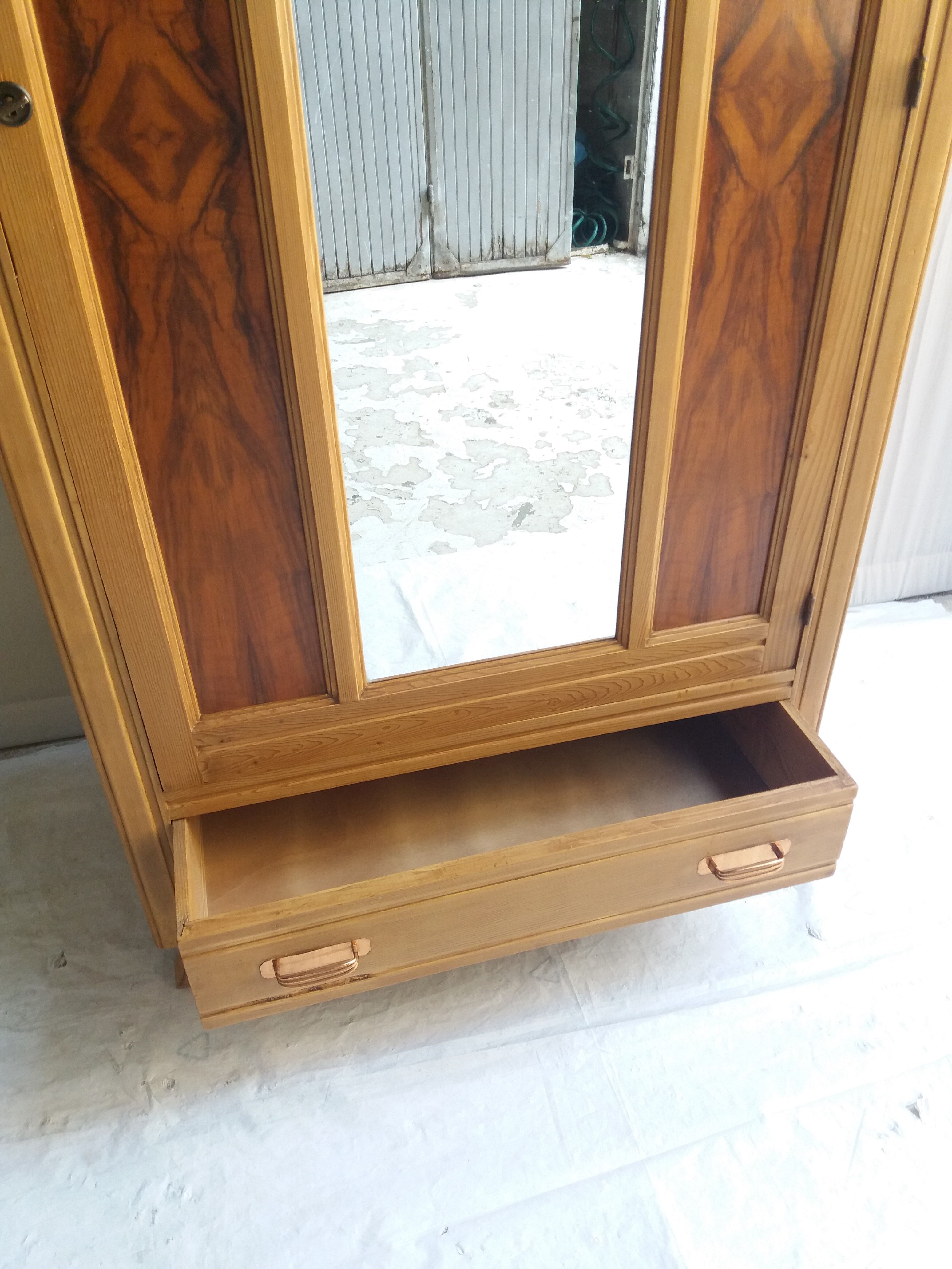 Vintage wardrobe of the 50's with 1 door