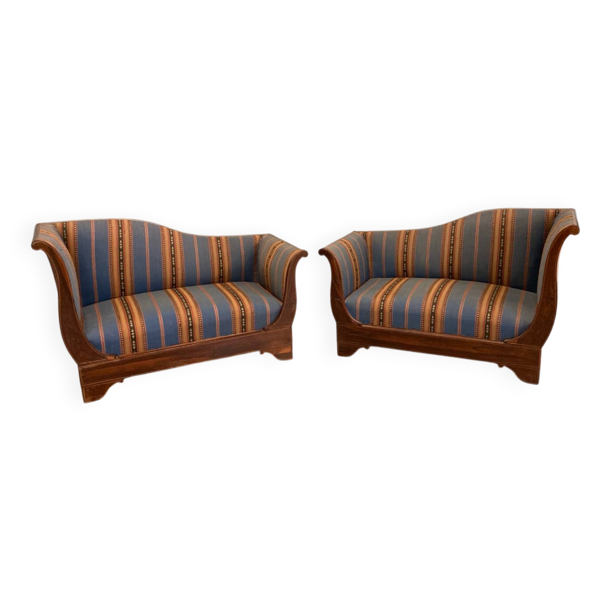 Pair of meridians in rosewood, Charles X period.