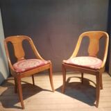 Pair of light wood gondola chairs