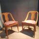 Paire de chaise gondole en bois clair