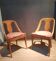 Pair of light wood gondola chairs