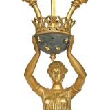 Gilded bronze and marble lamp in Empire style