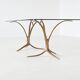 Unique sculptural dining table in bronze and glass, Belgium 1970.
