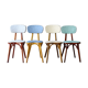 Set of 4 chairs bistro compass Boiclerc 1960 skai 4 colors