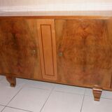 Sideboard walnut bramble storage cabinet, two doors, style 1930