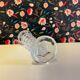 1950s single stem glass vase crystal cut design 15cm tall