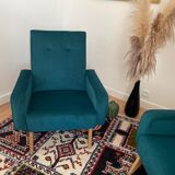 Duo of armchair back-of-year 50/60, restored