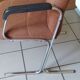 pair of 1970s modernist design armchairs in tweed fabric