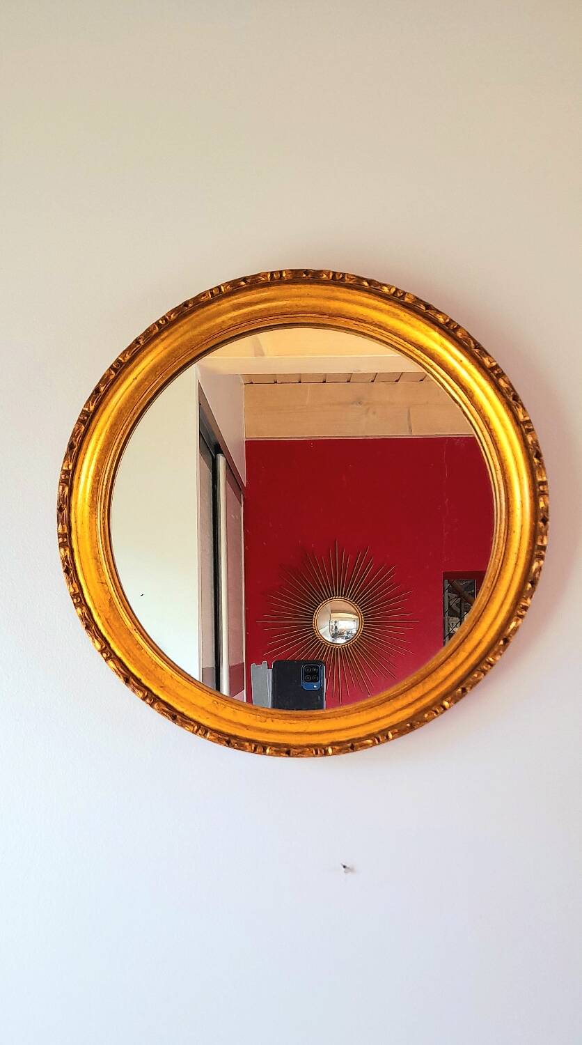 Round golden mirror, 1970.