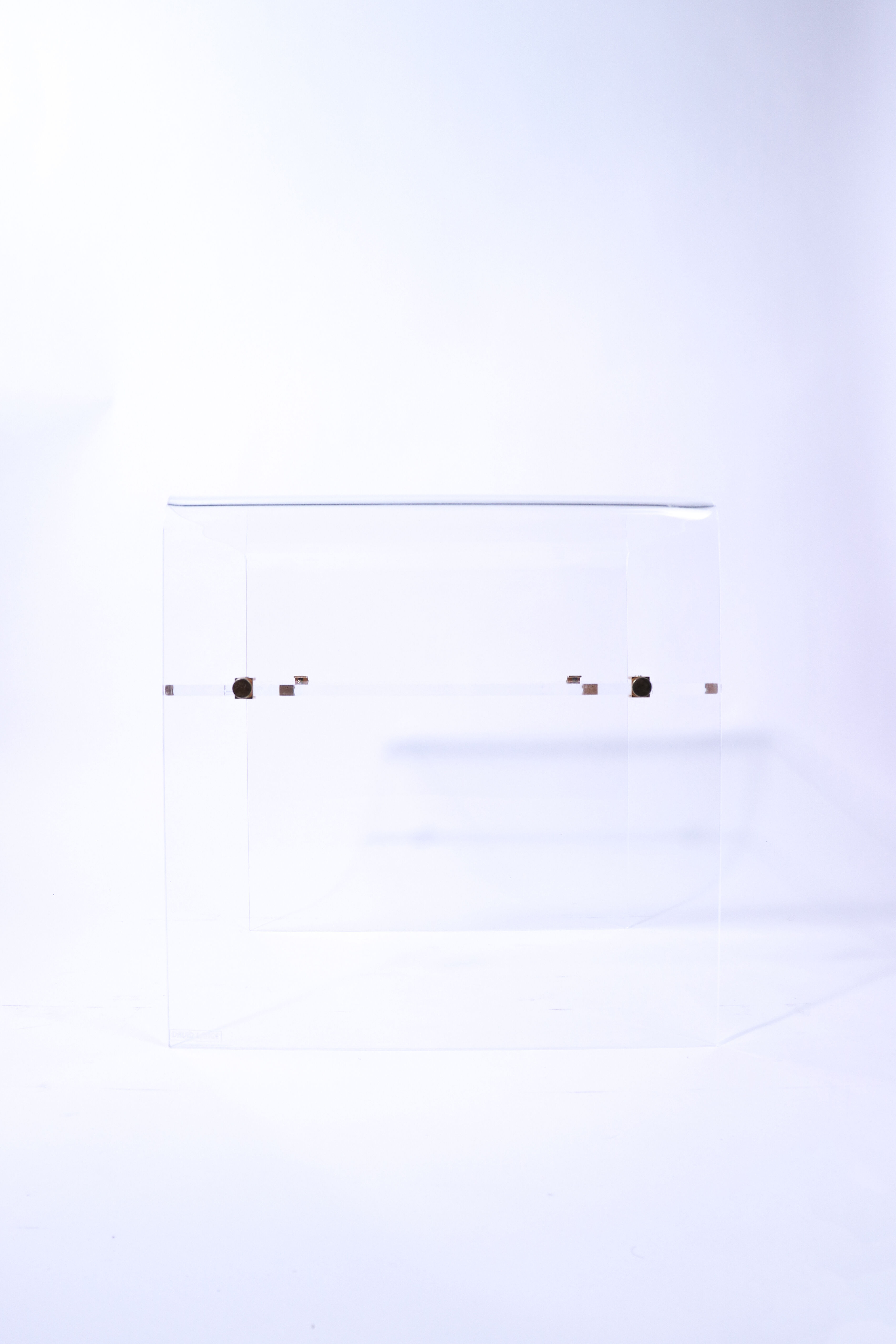 David Lange plexiglass side table