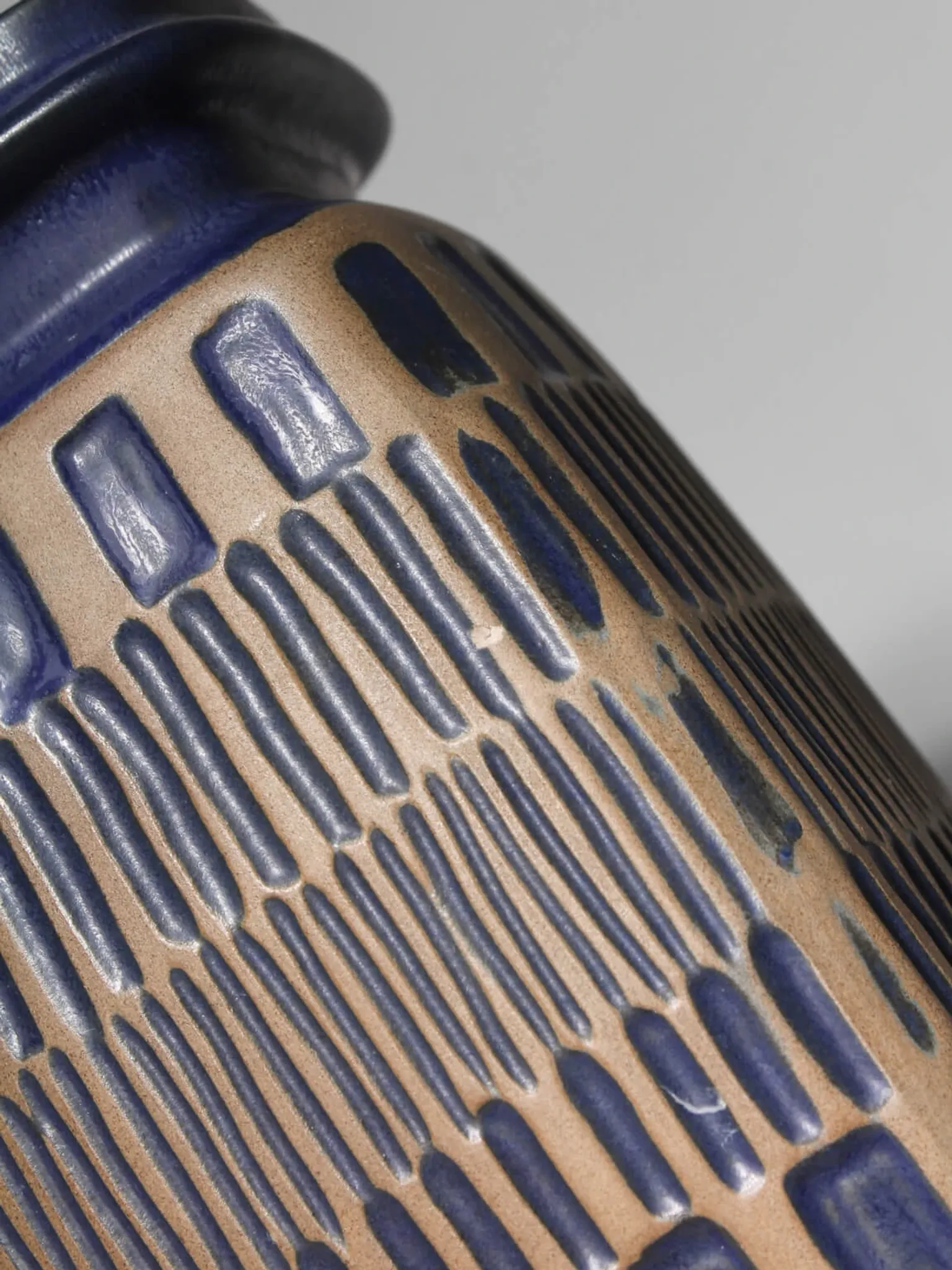 Berit Ternell Relief Pattern Stoneware Vase For Upsala-Ekeby, 1960s
