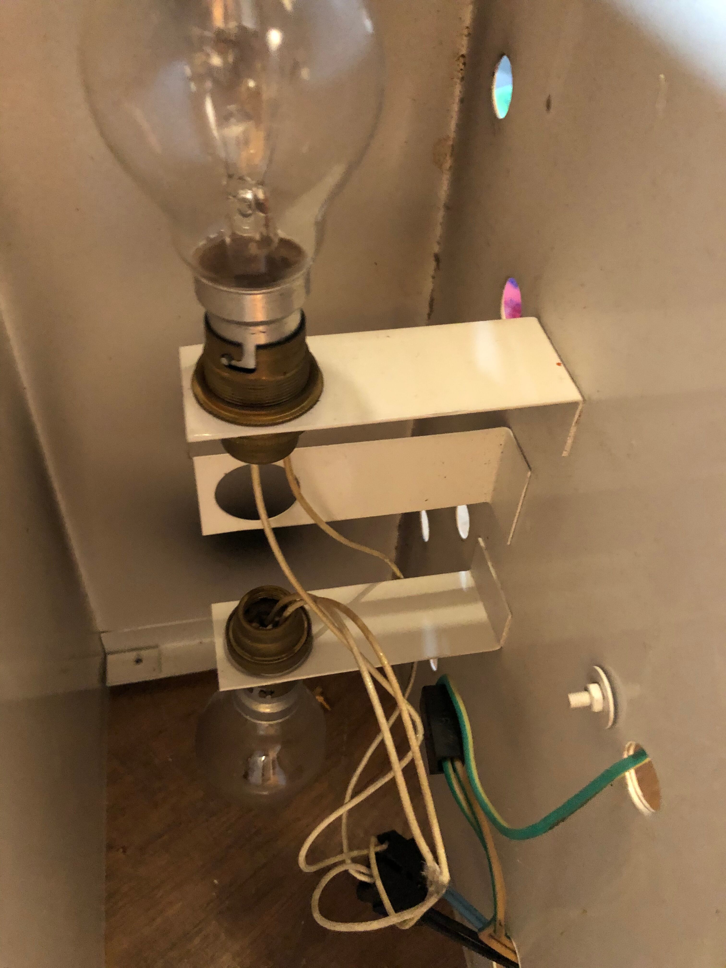 Series of 10 white laqué metal wall light 1960s