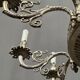 Grand lustre ancien rare en bronze massif argenté de style Empire 12 points lumineux.