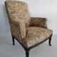 Napoleon III armchair in wood and floral patterned fabric