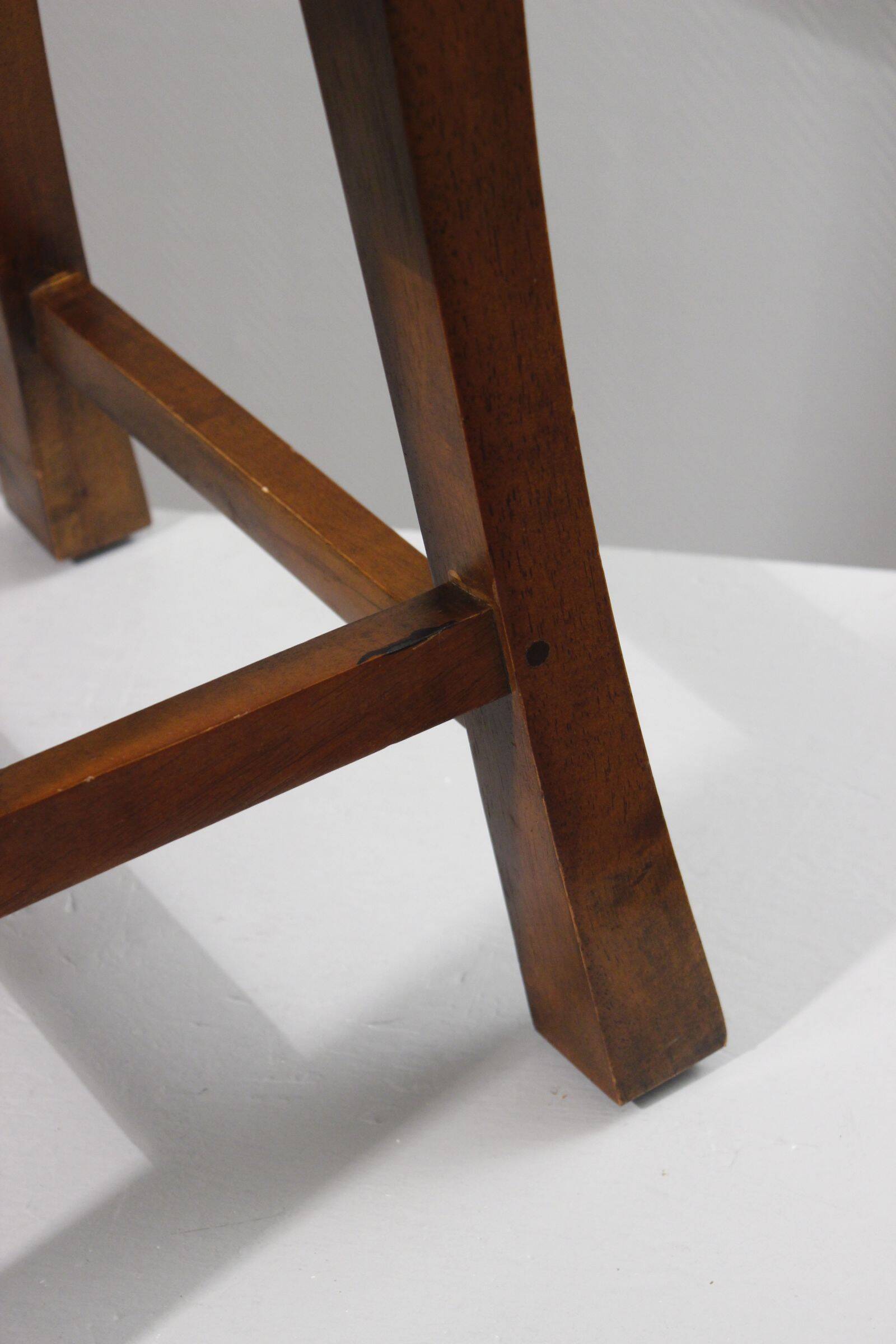 Vintage Orientalist Modernist Solid Wood Stool