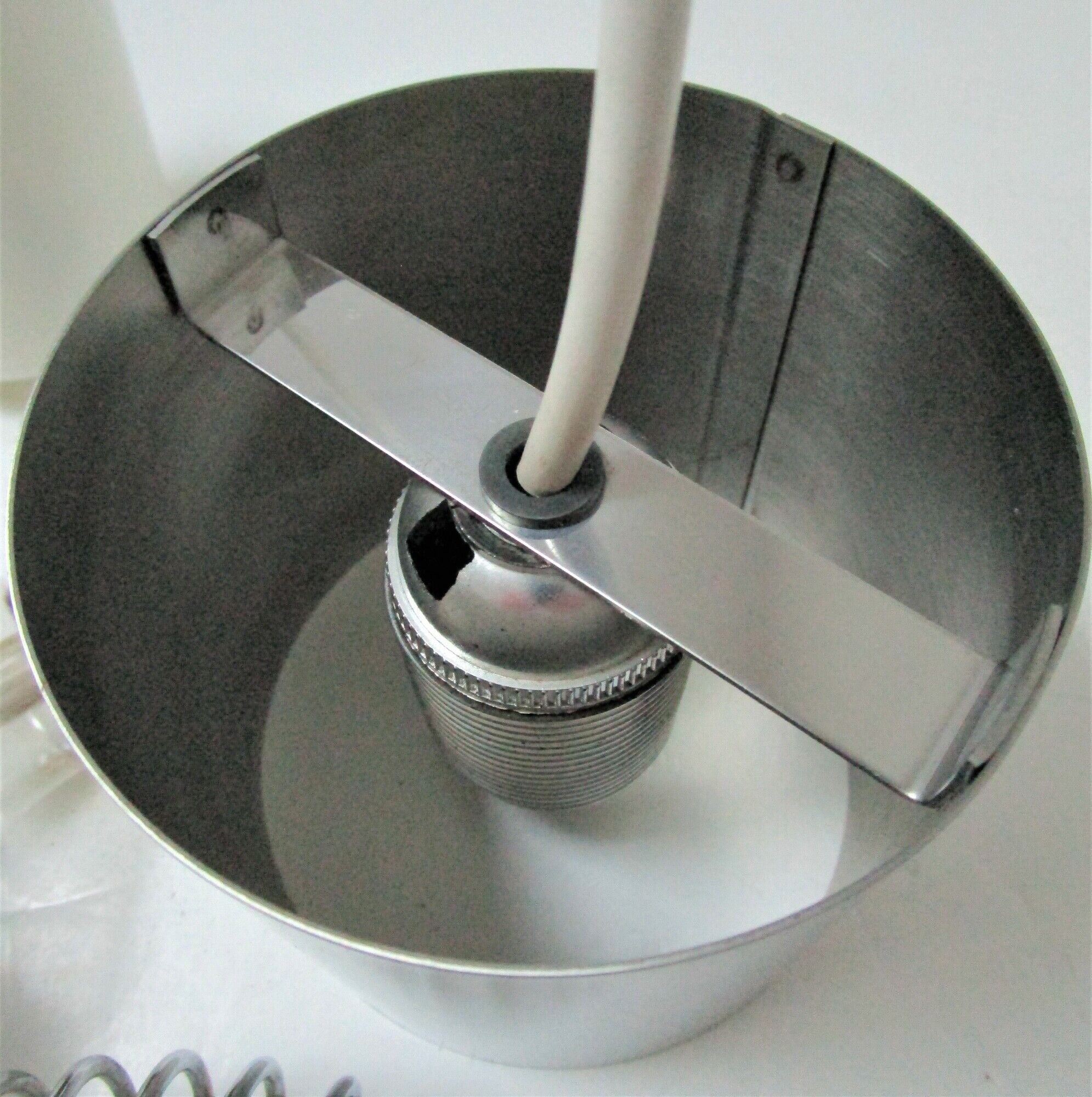 Philippe Rogier stainless steel pendant lamp for Oxar design gallery 70s