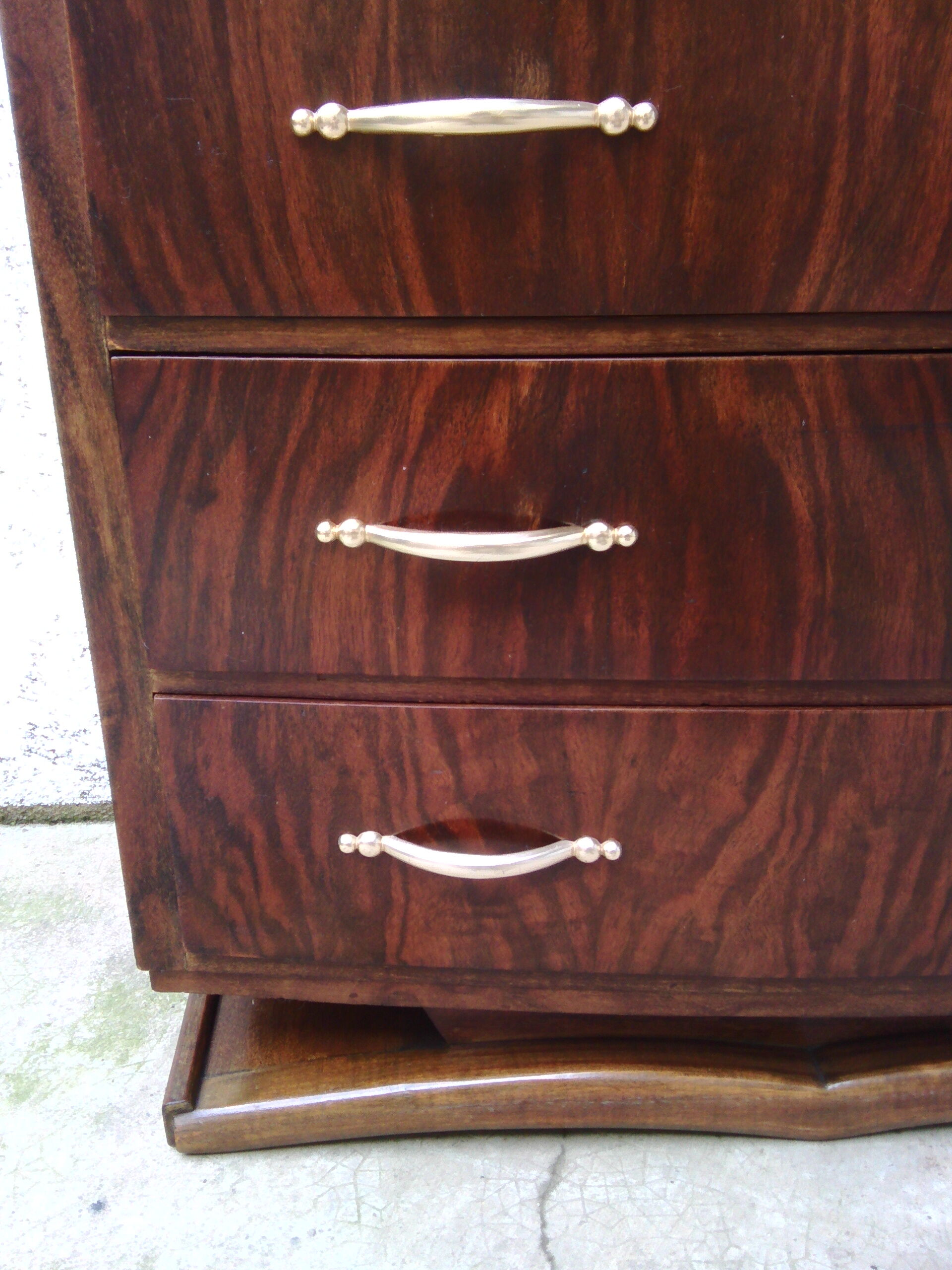 Art Deco curved chest of drawers