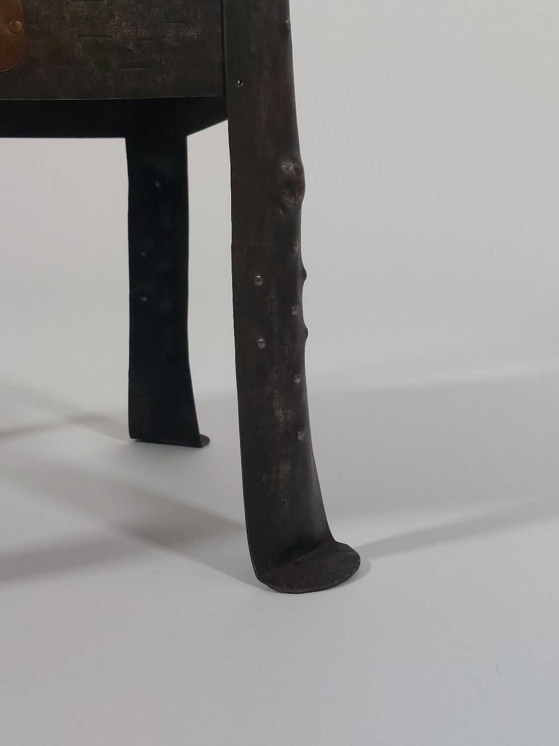 Antique Viennese side table handcrafted in wrought iron.