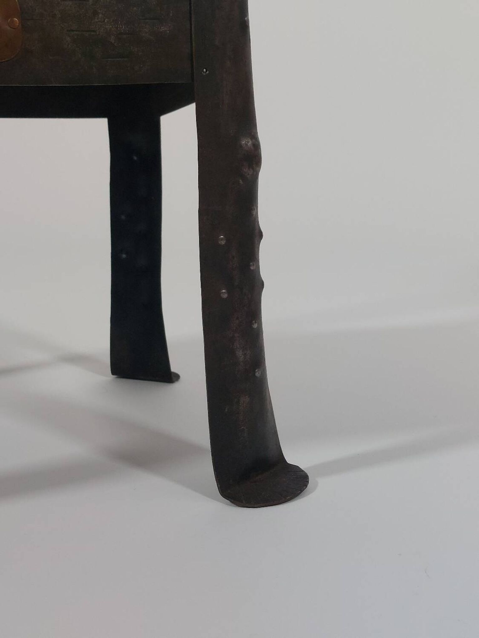 Antique Viennese side table handcrafted in wrought iron.