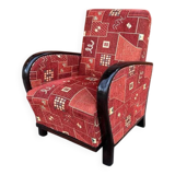 Art Deco armchair with new patterned upholstery, 1930s