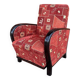 Art Deco armchair with new patterned upholstery, 1930s