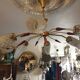 5-light brass chandelier 1950