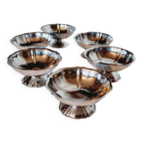 6 classic ice cream or Macedonian stainless steel bowls