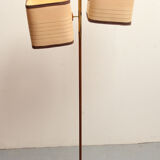 Lampadaire des années 1960 en teck et laiton