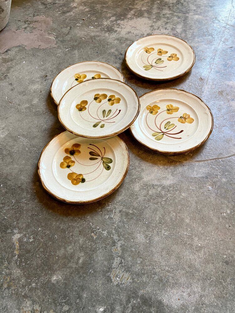 5 dessert plates in hand-painted Italian earthenware