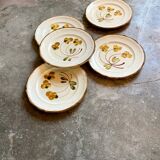5 dessert plates in hand-painted Italian earthenware