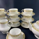 Limoges porcelain tea set Bernardaud Teapot sugar bowl milk pot cups