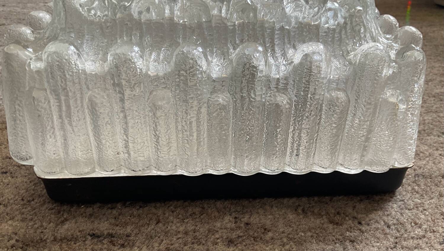 70s molded glass ceiling or wall light