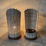 Two lamps from Majorca, 2x2 m braided fabric cables.