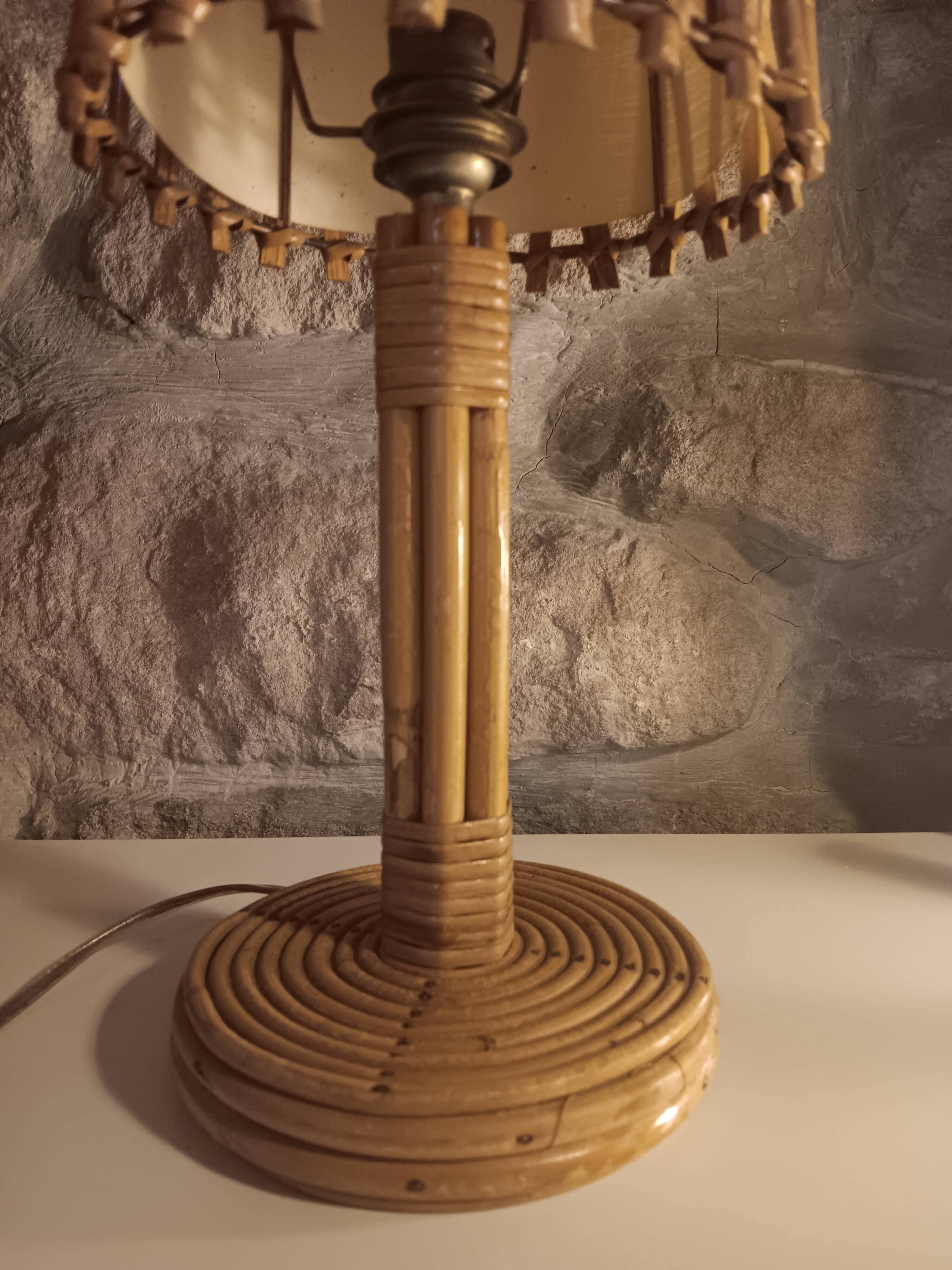 Rattan lamp by Louis Sognot