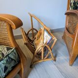 Vintage rattan magazine holders