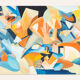 Cubistic painting, acrylic on hardboard, 95 x 75cm
