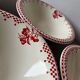 4 soup plates Comptoir de Famille “red checkerboard” model