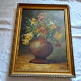 Oil on canvas, bouquet of flowers signed Foncier