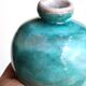 Blue ceramic vase by Jean and Robert Cloutier, 70s