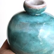 Vase bleu en céramique de Jean et Robert Cloutier, années 70