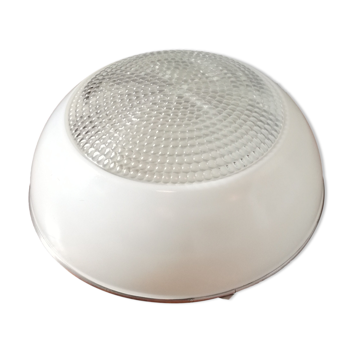 Large holophane ceiling or wall light in compressed glass