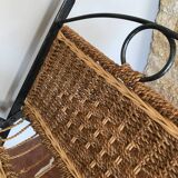 Pretty magazine rack in iron and braided rope