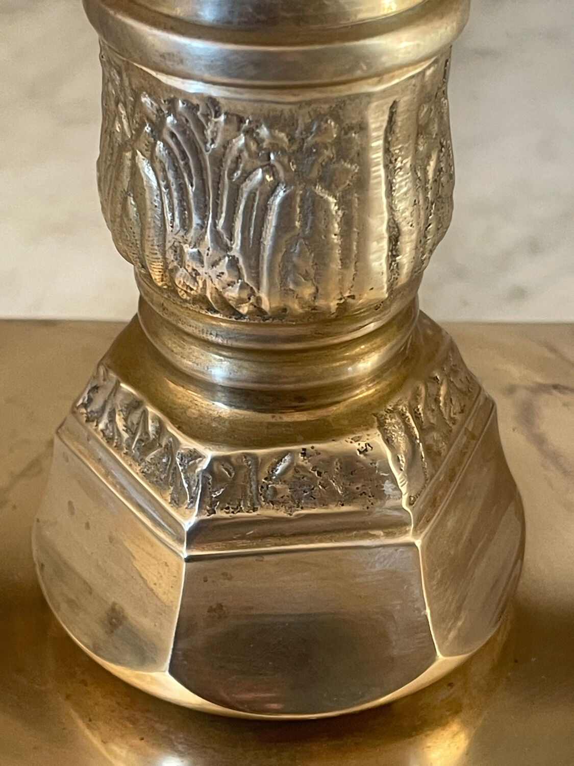 Bronze and brass chandelier, 56cm