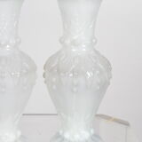 Baroque vases in white opaline