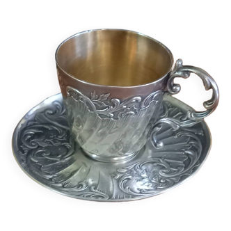 Cristophle silver metal Gallia mug