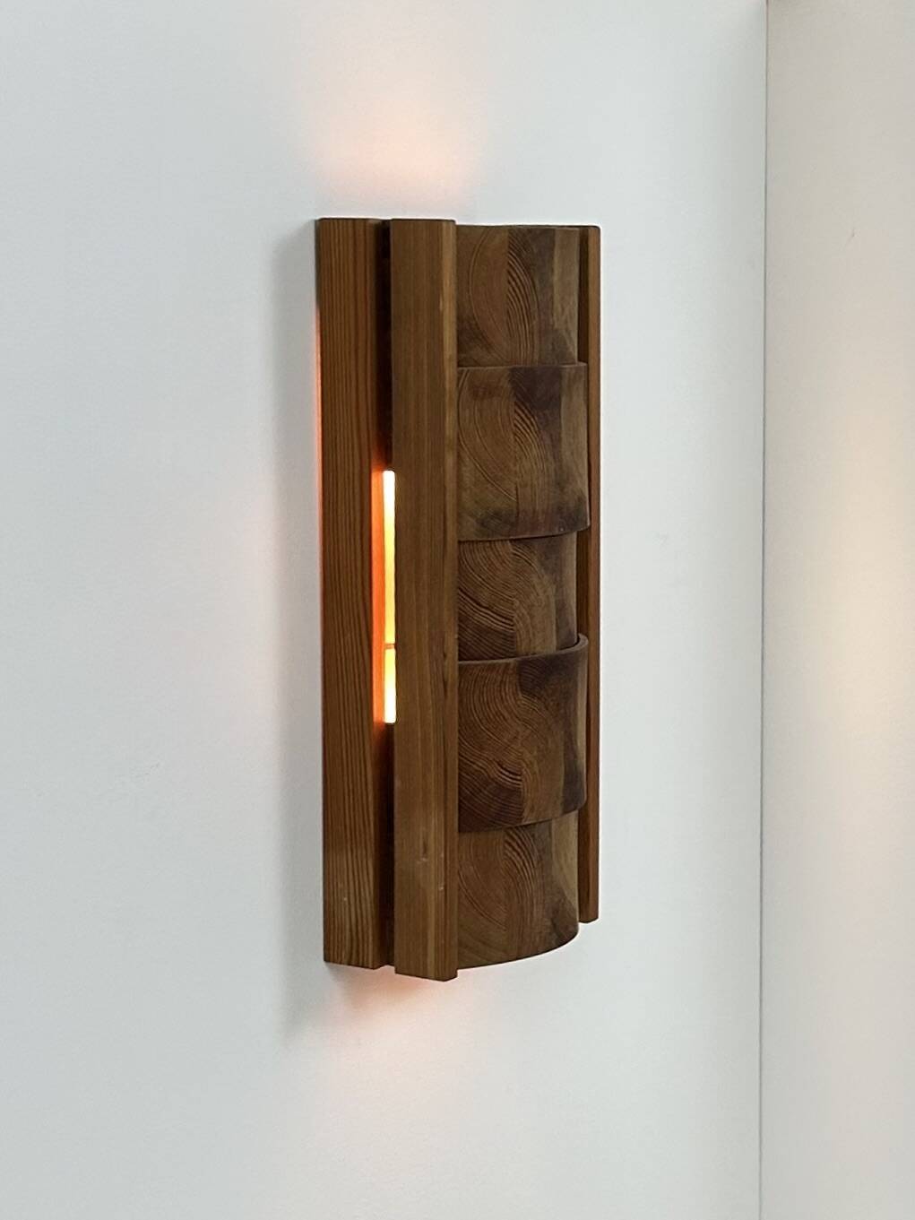 Vintage XL wall light, pin, suede, 1970