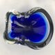 Cendrier Murano vintage, sommerso bleu et transparent